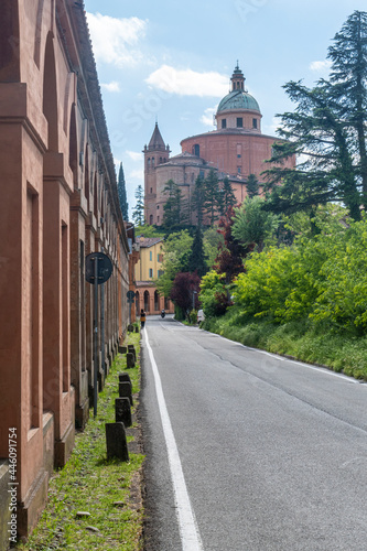 The beautiful Sanctuary of the Madonna of San Luca on the Bolognese hills photo