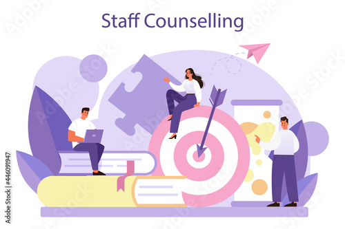 Staff counselling concept. Personnel manager providing employee