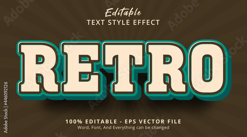 Editable text effect, Retro text on army vintage color style effect