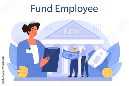 Pension fund employee. Specialist helps senior people to save money