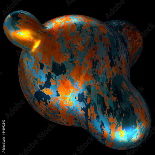 Abstract composition of multicolored metabolas. 3d rendering.