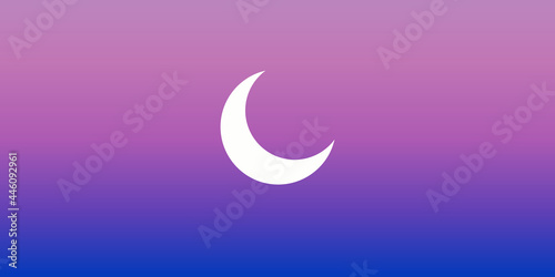 Sky. A crescent moon in the evening sky. Vector illustration.