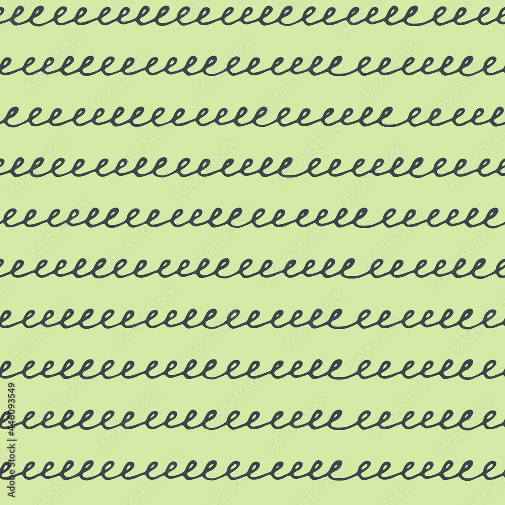 Seamless repeating pattern with hand drawn wavy spiral lines, handwriting imitation, on ivory background Seamless repeating pattern with hand drawn wavy spiral lines, handwriting imitation, on ivory background
