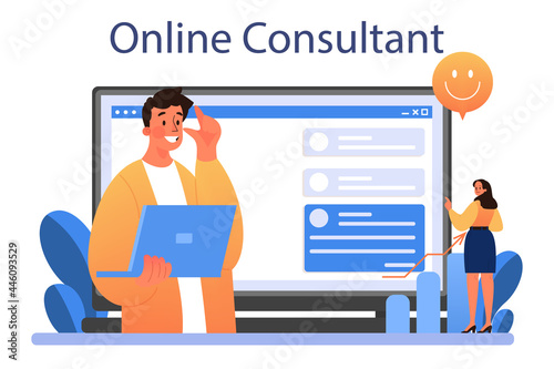 Positive public relations online service or platform. Successful brand