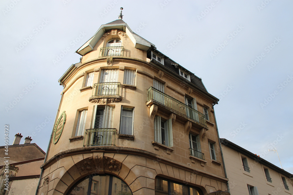 art nouveau building in verdun in lorraine (france)