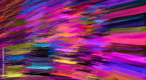 Abstract composition in the form of multi-colored strokes. 3d rendering.