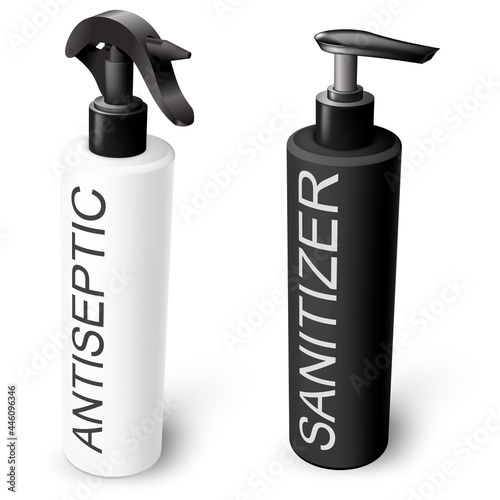 set of sanitizer antiseptic dispensers