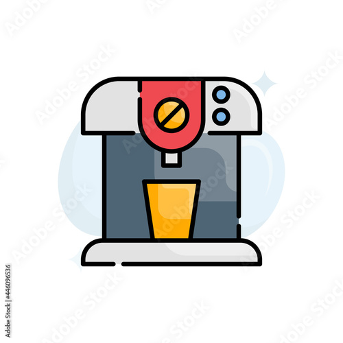 Portable Coffee Maker vector outline filled icon style illustration. EPS 10 file