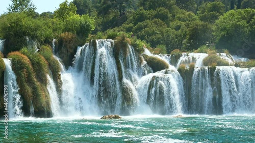 The famous waterfalls of Krka in the Croatian National Park photo