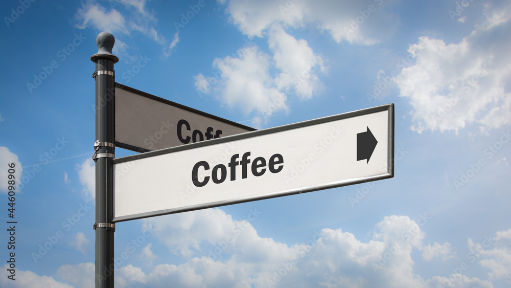 Fototapeta premium Street Sign to Coffee