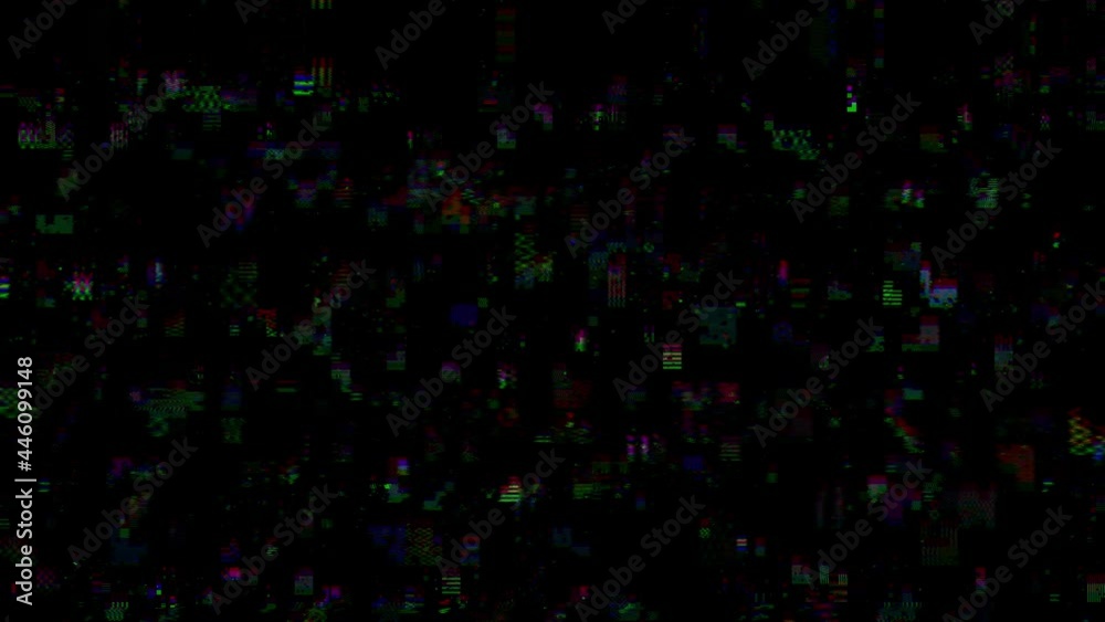 Horizontal distortion of broken video image on black background, VHS effect, glitch digital color pixel noise. Stock abstract pixel background glitch texture. Color digital noise, VHS corrupted signal Horizontal distortion of broken video image on black background, VHS effect, glitch digital color pixel noise. Stock abstract pixel background glitch texture. Color digital noise, VHS corrupted signal