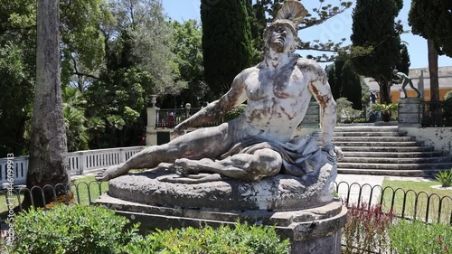 Dying Achilles statue in Achilleion palace on Corfu Island, Greece photo