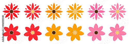 Set Flower icons, graphic design template, vector illustration