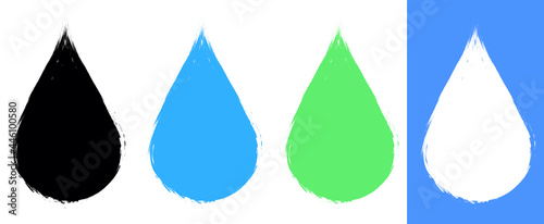 Water drop set icons, graphic design template, vector illustration