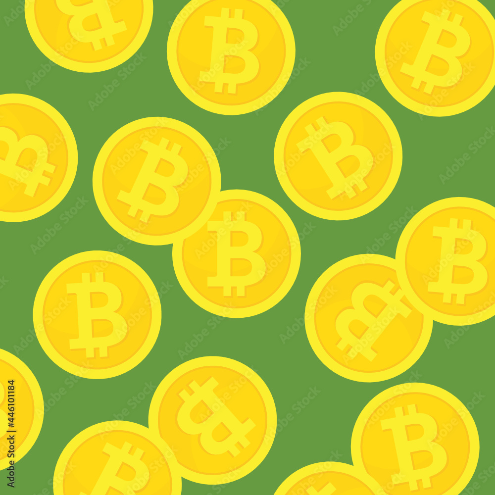 Investment Coin, Bitcoin Icon, Bitcoin Background, Money Symbol, Stock Market, Bitcoin, Virtual Crypto Currency Flat Vector Illustration Background