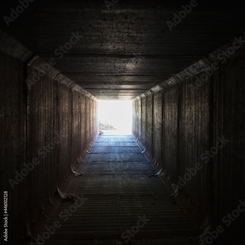 Light at the end of the tunnel. Hope concept, you can solve a problem.