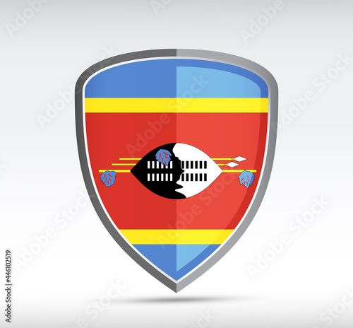 Free Download Shield icon with state flag of Swaziland - GFXLoad