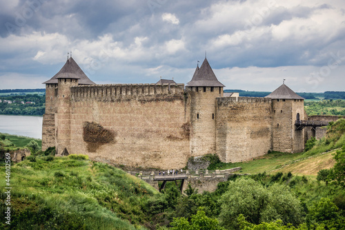 Famous Khotyn Fortress, fortification complex in Khotyn town, Ukraine