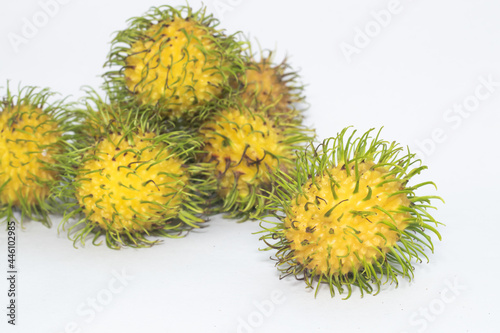 Yellow litchi in white background