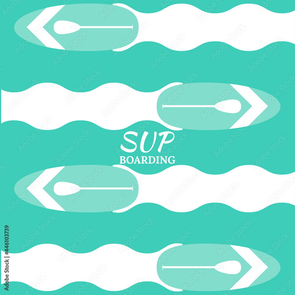 Stand Up Paddle- inflatable board, paddle an water background. Vector illustration, flat style, background image for banner, poster. Stand Up Paddle- inflatable board, paddle an water background. Vector illustration, flat style, background image for banner, poster.