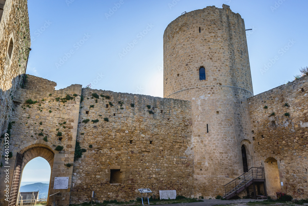 Ruins of Norman Castle in Salemi town located in south-western part of Sicily Island