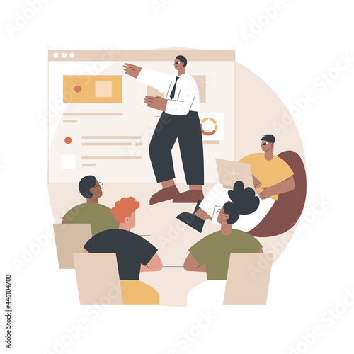 Internal education abstract concept vector illustration. Internal employee education, professional development program, training speaker, business coach, teamwork, learning abstract metaphor.
