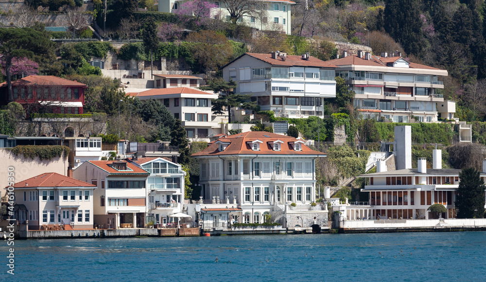 Buildings in Bosphorus Strait Side of Istanbul, Turkey