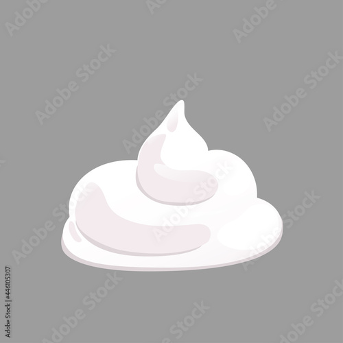 White sauce in cartoon style. White swirl condiment mousse. Vector illustration.