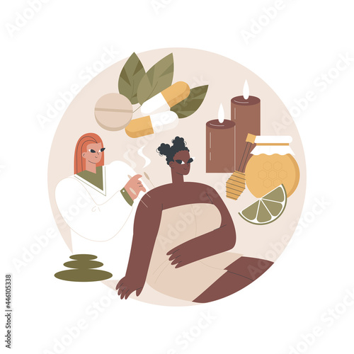 Holistic medicine abstract concept vector illustration. Alternative natural medicine, holistic mental therapy, whole body treatment, health practice, disease, integrative doctor abstract metaphor.