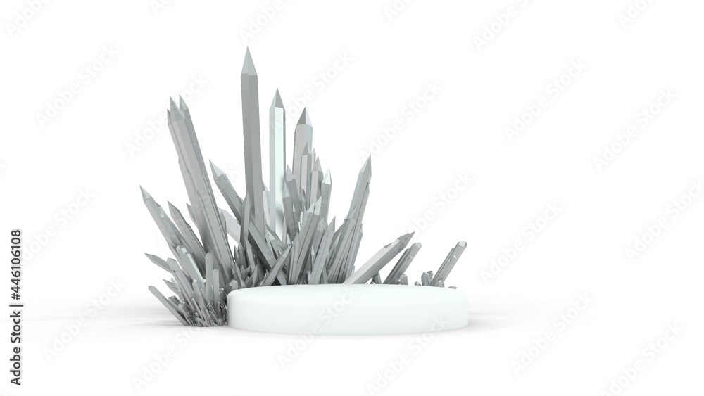 podium avec arrière-plan en cristal - rendu 3D podium avec arrière-plan en cristal - rendu 3D