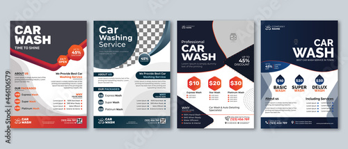 Creative Car Wash Flyer set  | Abstract design carwash flyer bundle | Car Detailing, Auto Detailing Flyer, Car Wash poster templates