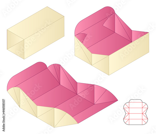 Box packaging die cut template design. 3d mock-up