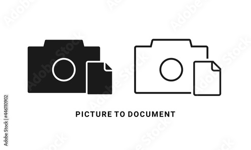Convert photo to text. Picture to documeny. Illustration vector