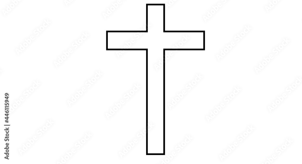 Cross of Jesus. Cross frame On a white background.