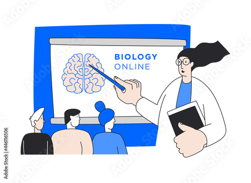 Virtual class. Online Learning School Education Program. Self-study video lesson.