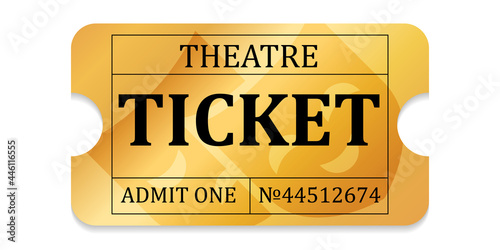 Luxury gold ticket and coupon template vector isolated.
