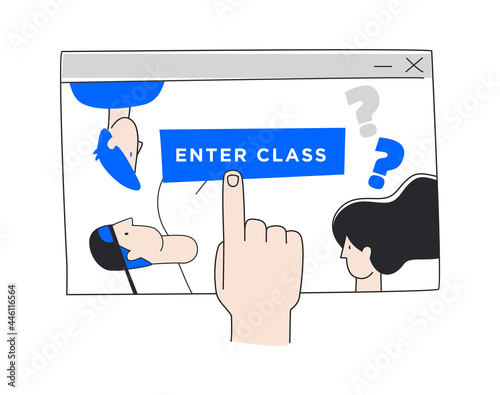 Virtual class. Online Learning School Education Program. Self-study video lesson.