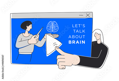 Virtual class. Online Learning School Education Program. Self-study video lesson.