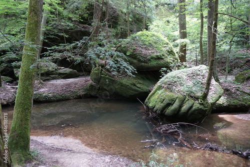 boulder in a creek
