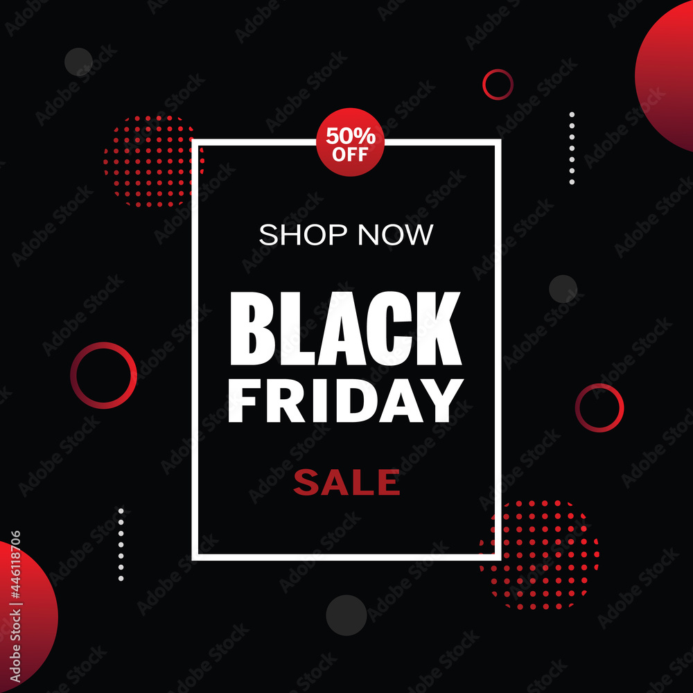 Fototapeta premium Black Friday geometric background, banner. Vector illustration.