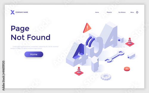 Vector Isometric Landing Page Template