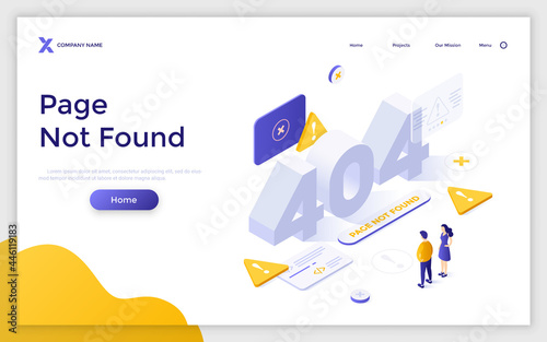 Vector Isometric Landing Page Template