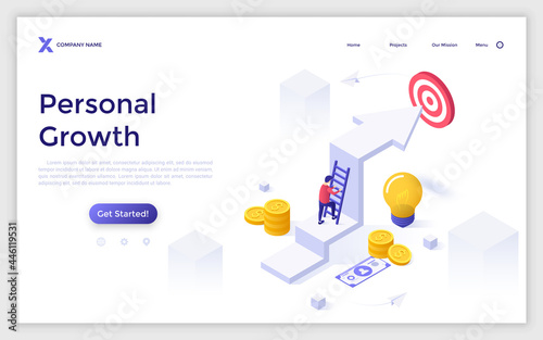 Vector Isometric Landing Page Template