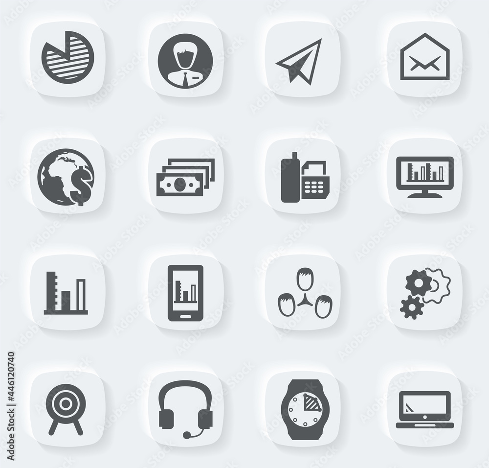 Business management and human resources icons set Business management and human resources icons set