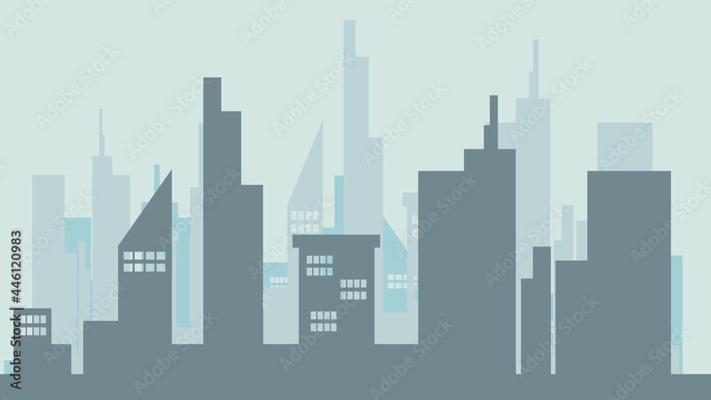 The capital city is full of tall buildings,Illustration Vector EPS 10