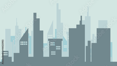 The capital city is full of tall buildings Illustration Vector EPS 10