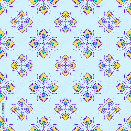fabric repeat pattern, seamless vector repeat patterns, hand-drawn repeat patterns for textile, gift wrapper, background, etc. pattern swatch added to the swatch panel. © spotlightstudio