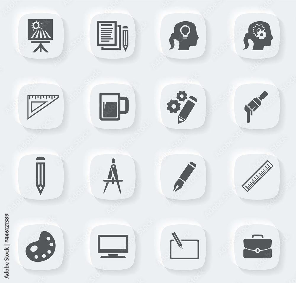 Creative process icons set Creative process icons set