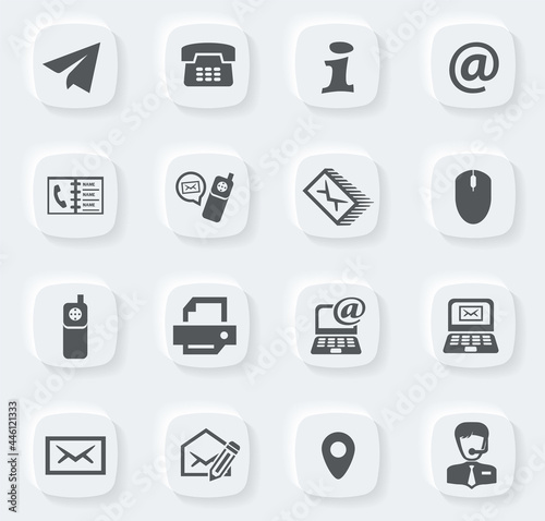Contact us icons set
