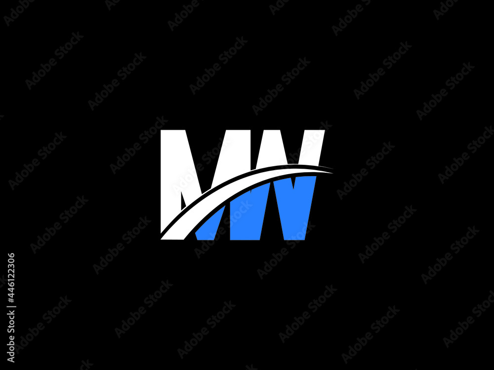 Letter MW Logo Image, mw Letter Logo Design For Business Stock